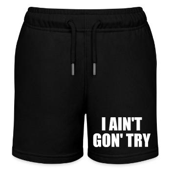 i ain't gon' try - Kids Organic Sweat Shorts by Stanley/Stella - black - Front