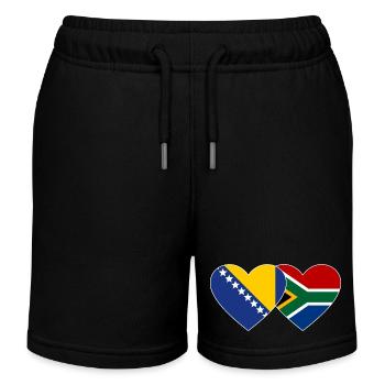 Bosnien Südafrika Flagge Herz - Kinder Organic Joggingshorts Mini Bolter von Stanley/Stella - Schwarz - Vorne