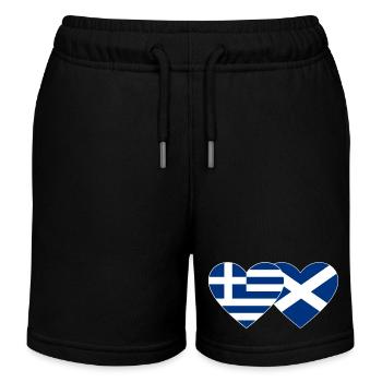 Grèce Écosse Flag Heart - Short de jogging enfant bio Stanley/Stella - noir - Devant