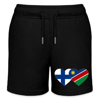 Finlande Namibie Flag Heart - Short de jogging enfant bio Stanley/Stella - noir - Devant
