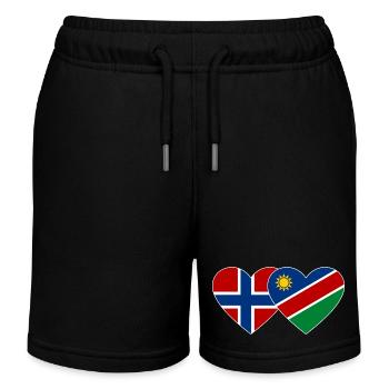 Norvège Namibie Flag Heart - Short de jogging enfant bio Stanley/Stella - noir - Devant