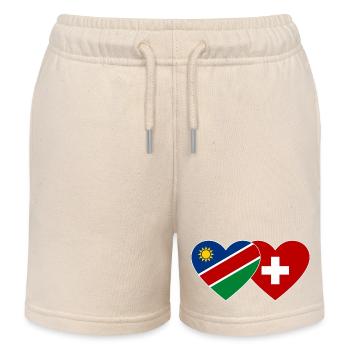 Namibie Suisse Flag Coeur - Short de jogging enfant bio Stanley/Stella - écru doux - Devant