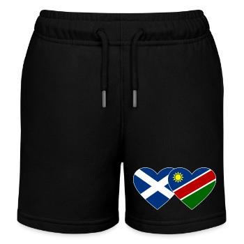 Schottland Namibia Flagge Herz - Kinder Organic Joggingshorts Mini Bolter von Stanley/Stella - Schwarz - Vorne