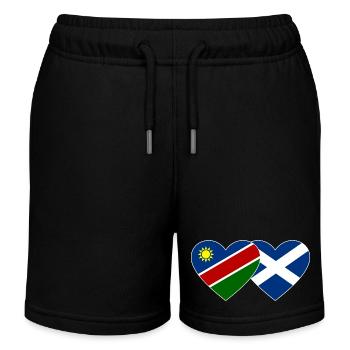 Namibia Schottland Flagge Herz - Kinder Organic Joggingshorts Mini Bolter von Stanley/Stella - Schwarz - Vorne