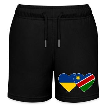 Ukraine Namibie Flag Heart - Short de jogging enfant bio Stanley/Stella - noir - Devant