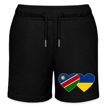 Namibia Ukraine Flagge Herz - Kinder Organic Joggingshorts Mini Bolter von Stanley/Stella - Schwarz - Vorne