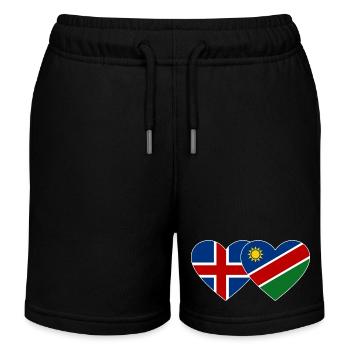 Iceland Namibia Flag Heart - Kids Organic Sweat Shorts by Stanley/Stella - black - Front