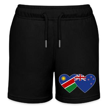 Tunesien Neuseeland Flagge Herz - Kinder Organic Joggingshorts Mini Bolter von Stanley/Stella - Schwarz - Vorne