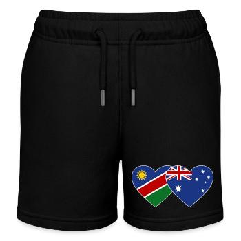 Tunisia Australia Flag Heart - Kids Organic Sweat Shorts by Stanley/Stella - black - Front