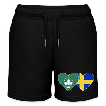 Cœur du drapeau suédois de Macao - Short de jogging enfant bio Stanley/Stella - noir - Devant