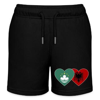 Macao Albanie Flag Coeur - Short de jogging enfant bio Stanley/Stella - noir - Devant
