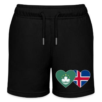 Macau Island Flagge Herz - Kinder Organic Joggingshorts Mini Bolter von Stanley/Stella - Schwarz - Vorne
