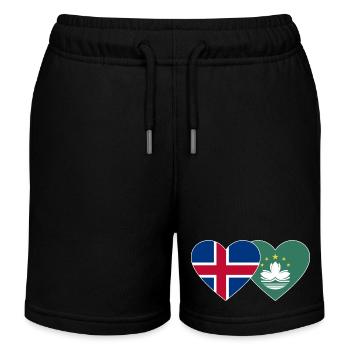 Island Macau Flagge Herz - Kinder Organic Joggingshorts Mini Bolter von Stanley/Stella - Schwarz - Vorne