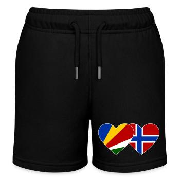 Seychellen Norwegen Flagge Herz - Kinder Organic Joggingshorts Mini Bolter von Stanley/Stella - Schwarz - Vorne