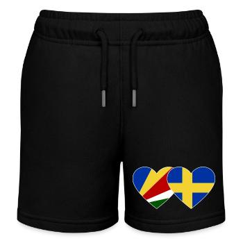 Seychelles Suède drapeau coeur - Short de jogging enfant bio Stanley/Stella - noir - Devant