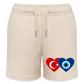 Türkei Nazarperle Herz - Kinder Organic Joggingshorts Mini Bolter von Stanley/Stella - Natur - Vorne