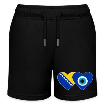 Bosnia Nazarpearl flag - Kids Organic Sweat Shorts by Stanley/Stella - black - Front