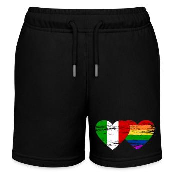 Drapeau arc-en-ciel de l’Italie utilisé - Short de jogging enfant bio Stanley/Stella - noir - Devant