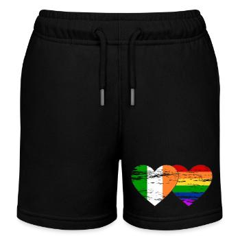 Irland Regenbogen Flagge used - Kinder Organic Joggingshorts Mini Bolter von Stanley/Stella - Schwarz - Vorne