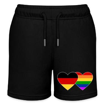 Drapeau arc-en-ciel de l’Allemagne - Short de jogging enfant bio Stanley/Stella - noir - Devant