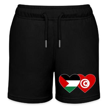 Palestine Tunisie Drapeau Coeur - Short de jogging enfant bio Stanley/Stella - noir - Devant