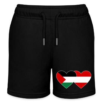 Palestine Autriche drapeau coeur - Short de jogging enfant bio Stanley/Stella - noir - Devant