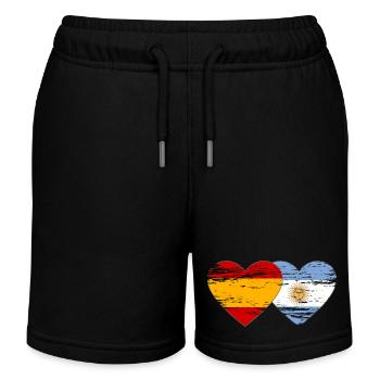 Espagne Argentine Drapeau Coeur Utilisé - Short de jogging enfant bio Stanley/Stella - noir - Devant