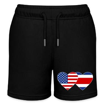 USA Costa Rica Flagge Herz - Kinder Organic Joggingshorts Mini Bolter von Stanley/Stella - Schwarz - Vorne