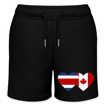 Costa Rica Kanada Flagge Herz - Kinder Organic Joggingshorts Mini Bolter von Stanley/Stella - Schwarz - Vorne