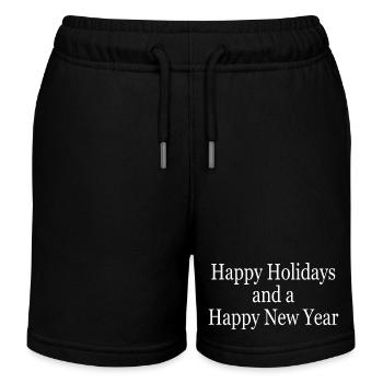 Happy Holidays and a Happy New Year - Kids Organic Sweat Shorts by Stanley/Stella - black - Front