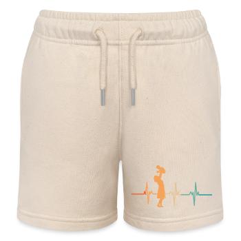 Battement de cœur maman - Short de jogging enfant bio Stanley/Stella - écru doux - Devant