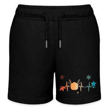 Herzschlag Weihnachten - Kinder Organic Joggingshorts Mini Bolter von Stanley/Stella - Schwarz - Vorne