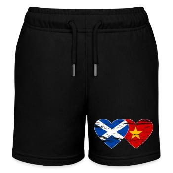 Schottland Vietnam Flagge Herz used - Kinder Organic Joggingshorts Mini Bolter von Stanley/Stella - Schwarz - Vorne