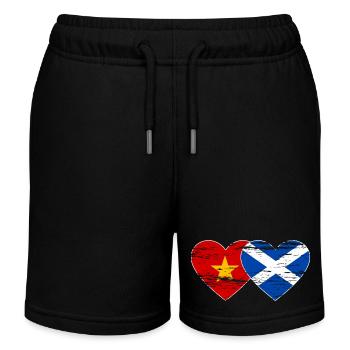 Viêt Nam Ecosse drapeau coeur utilisé - Short de jogging enfant bio Stanley/Stella - noir - Devant