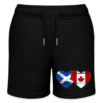 Ecosse Canada drapeau coeur utilisé - Short de jogging enfant bio Stanley/Stella - noir - Devant