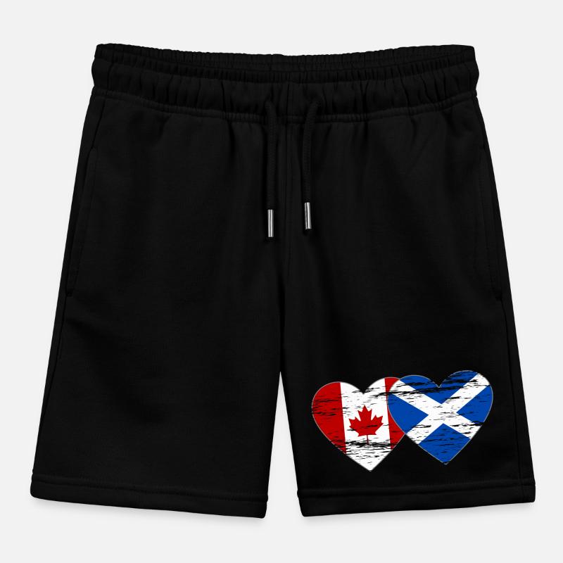 Canada Ecosse drapeau coeur utilisé Short de jogging enfant bio Stanley/Stella