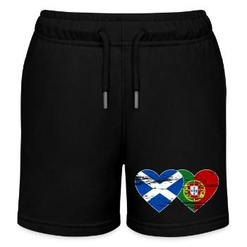 Ecosse Portugal Drapeau Coeur Utilisé - Short de jogging enfant bio Stanley/Stella - noir - Devant