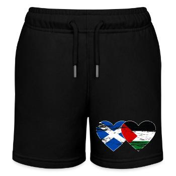 Ecosse Palestine drapeau coeur utilisé - Short de jogging enfant bio Stanley/Stella - noir - Devant