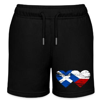 Ecosse République Tchèque Drapeau Coeur Utilisé - Short de jogging enfant bio Stanley/Stella - noir - Devant