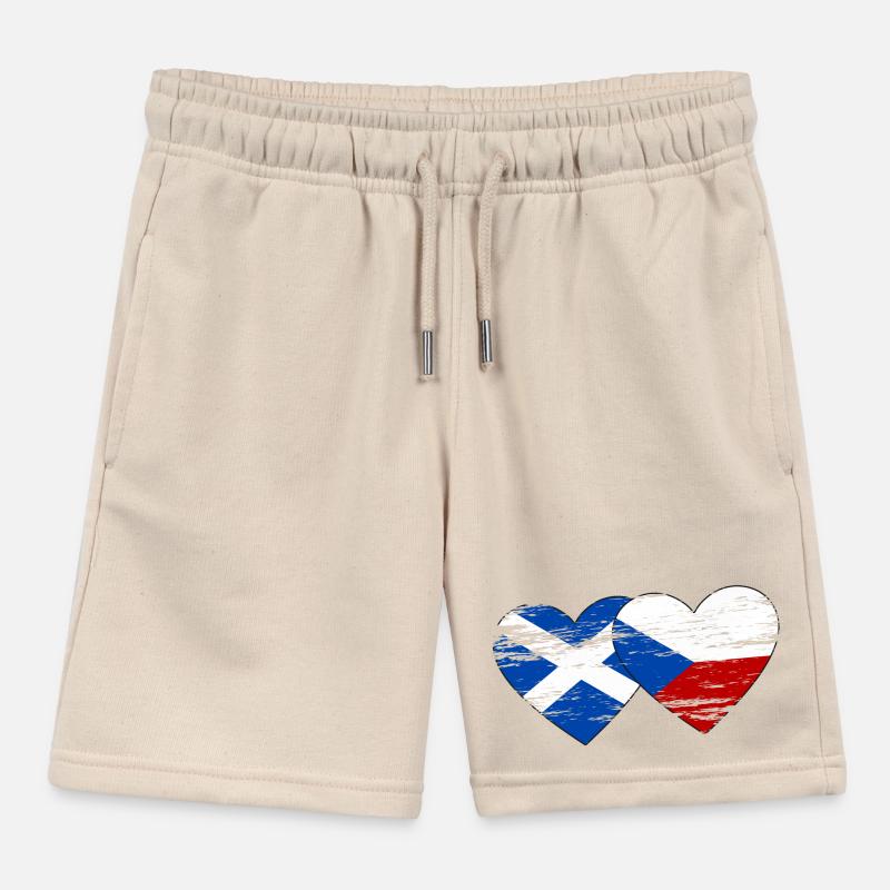 Ecosse République Tchèque Drapeau Coeur Utilisé Short de jogging enfant bio Stanley/Stella