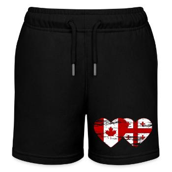 Coeur de drapeau du Canada Géorgie utilisé - Short de jogging enfant bio Stanley/Stella - noir - Devant