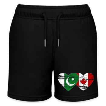 Coeur de drapeau du Pakistan Canada utilisé - Short de jogging enfant bio Stanley/Stella - noir - Devant
