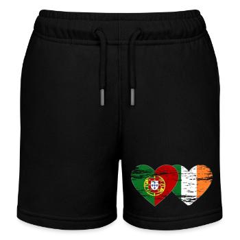 Portugal Irlande Drapeau utilisé - Short de jogging enfant bio Stanley/Stella - noir - Devant