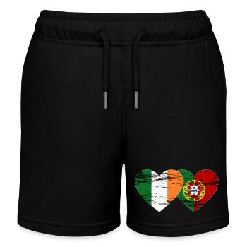 Irlande Portugal Drapeau utilisé - Short de jogging enfant bio Stanley/Stella - noir - Devant