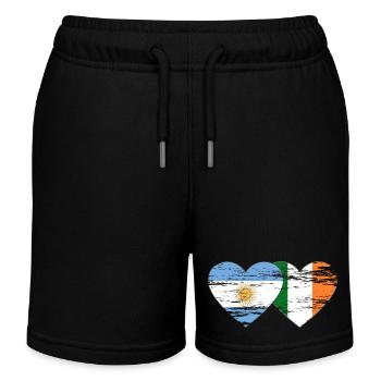 Argentinien Irland Flagge used - Kinder Organic Joggingshorts Mini Bolter von Stanley/Stella - Schwarz - Vorne