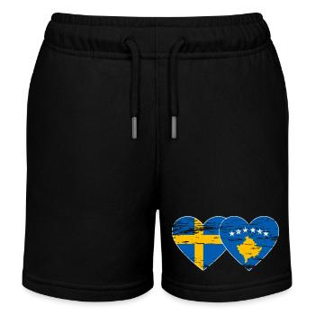 Suède Kosovo Drapeau utilisé - Short de jogging enfant bio Stanley/Stella - noir - Devant