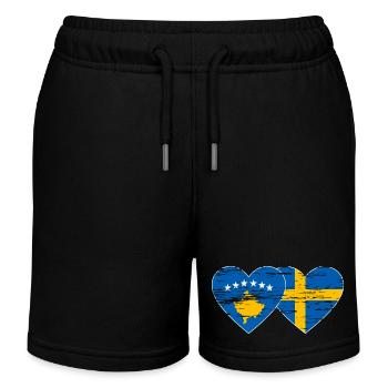 Kosovo Suède Drapeau utilisé - Short de jogging enfant bio Stanley/Stella - noir - Devant