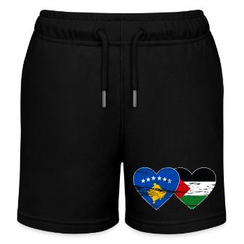 Kosovo Palestine Drapeau utilisé - Short de jogging enfant bio Stanley/Stella - noir - Devant