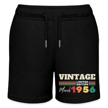 Vintage mars 1956 - cadeau anniversaire Mars 1956 - Short de jogging enfant bio Stanley/Stella - noir - Devant
