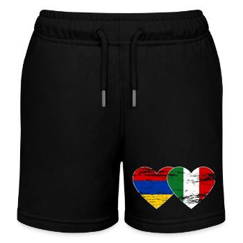 Armenia Italy Flag Heart Used - Kids Organic Sweat Shorts by Stanley/Stella - black - Front